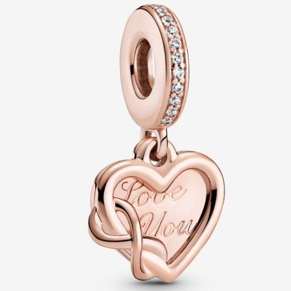 Authentic Pandora Love You Infinity Heart Dangle Charm - Picture 1 of 4